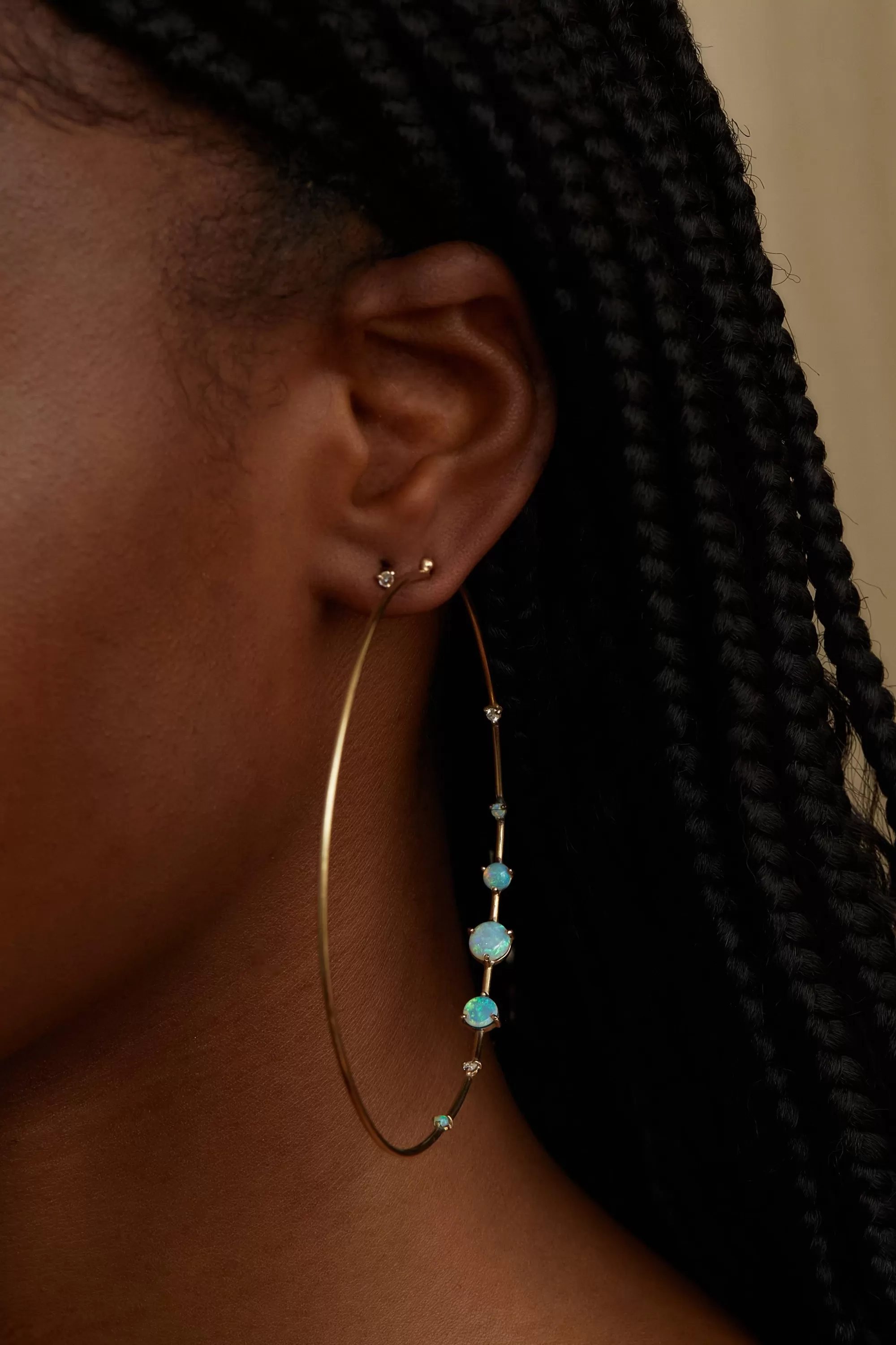 Online Big Counting Hoops - Pair Earrings