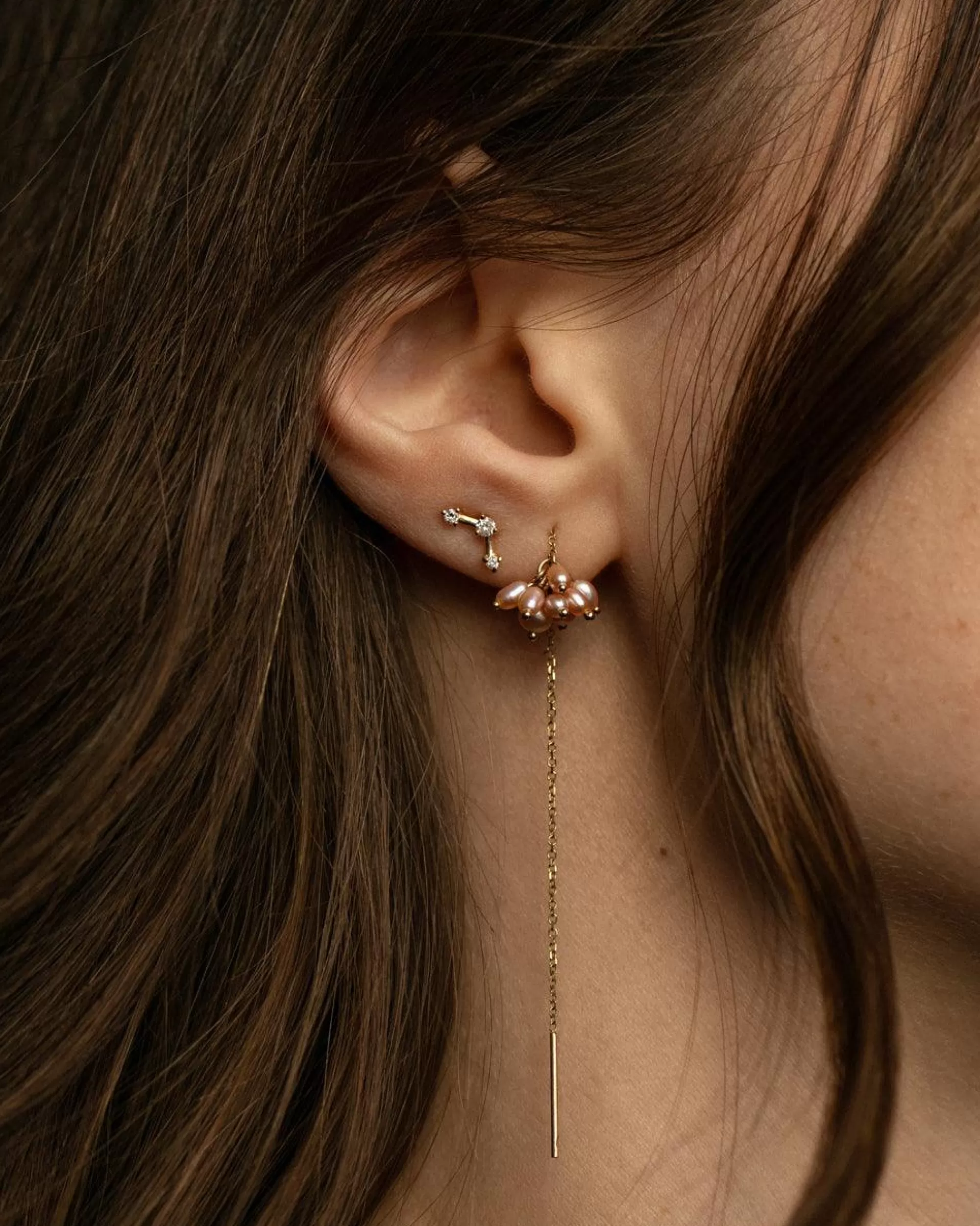 Fashion Blush Pearl Cloudburst Threader - Single Earrings