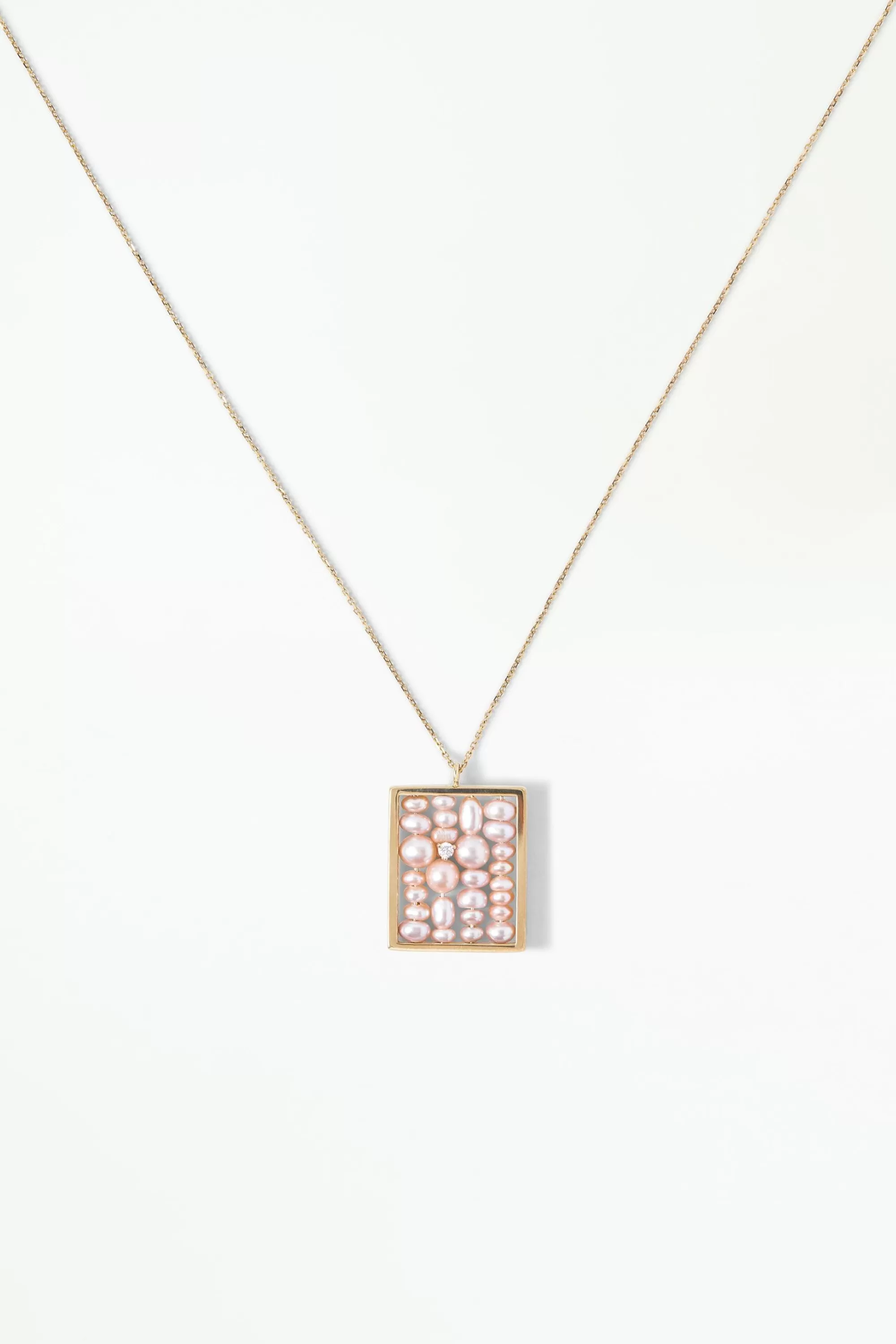 Cheap Blush Pearl Small Weaving Necklace Necklaces