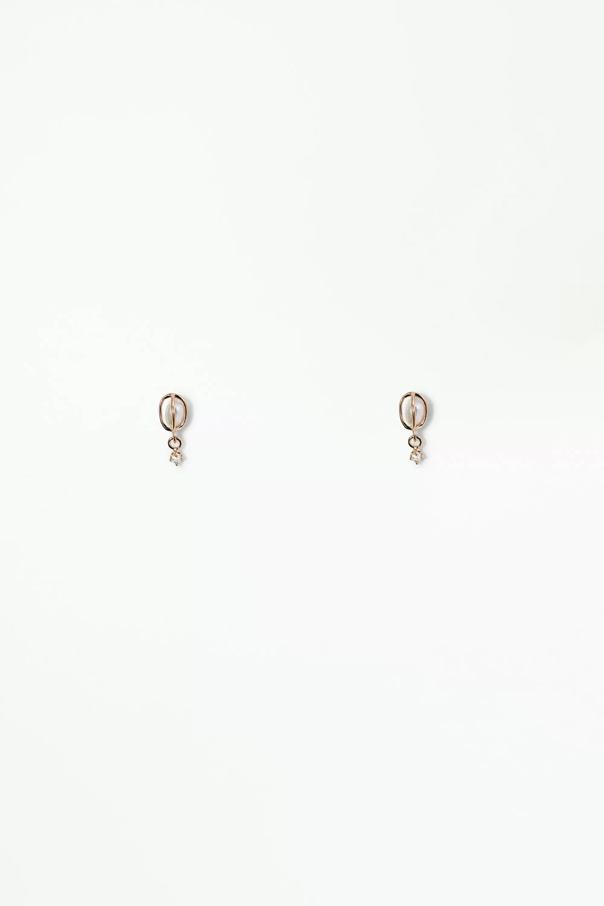 Cheap Caged Pearl & Diamond Drop Earring - Single Earrings