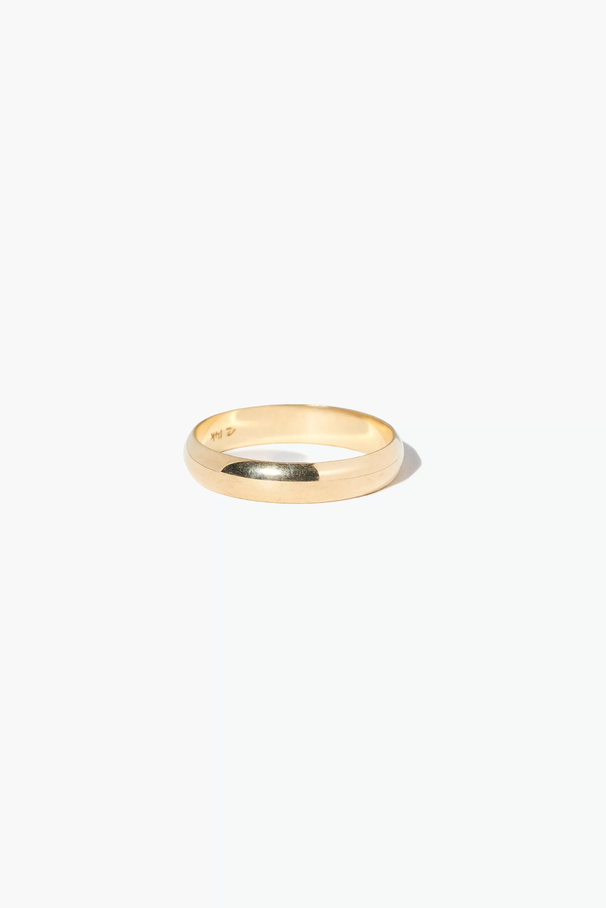 Outlet Hammered Half Round Wedding Band, 4Mm Rings
