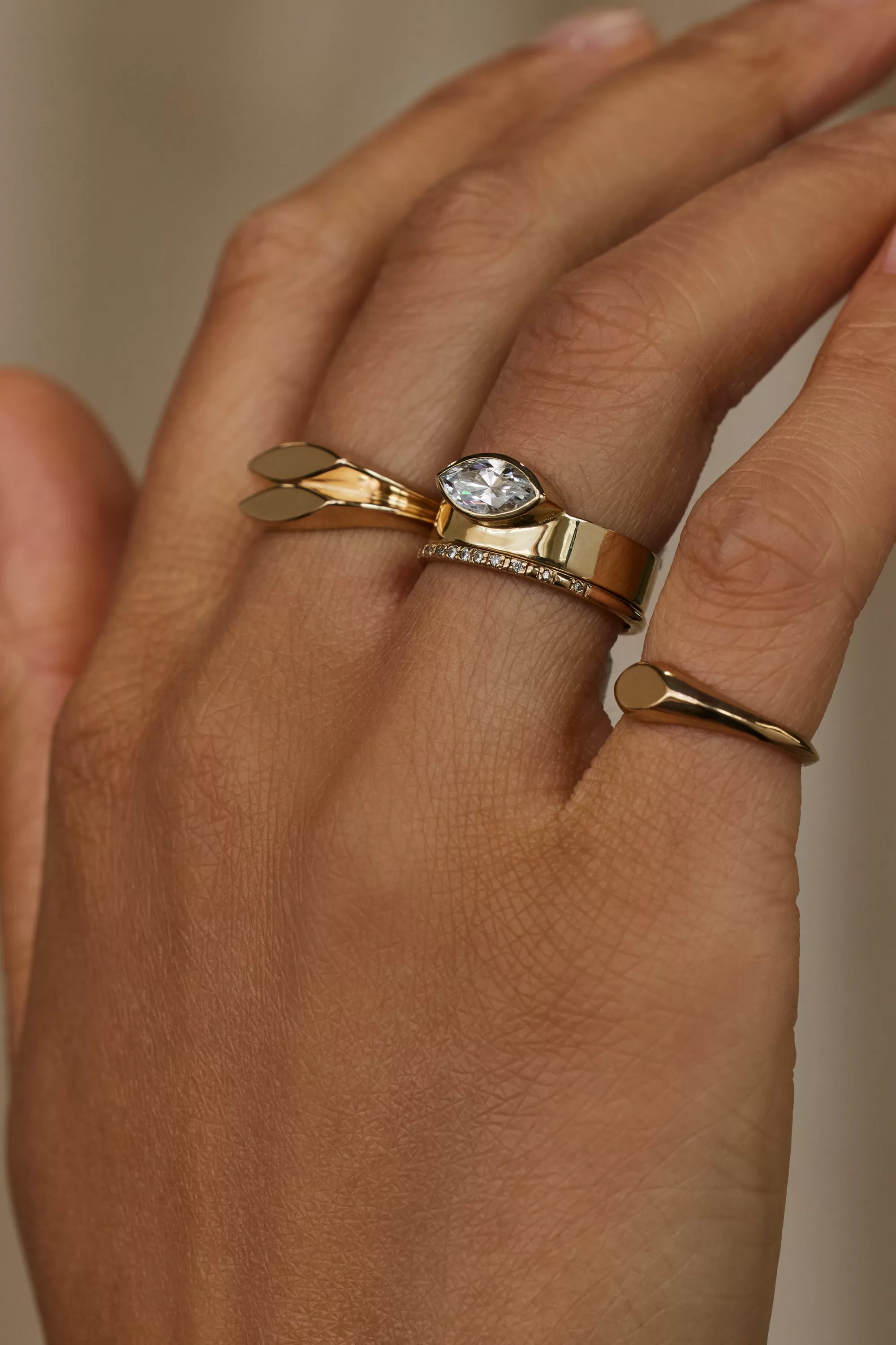 Outlet Large Marquise Cut Monolith Ring Rings