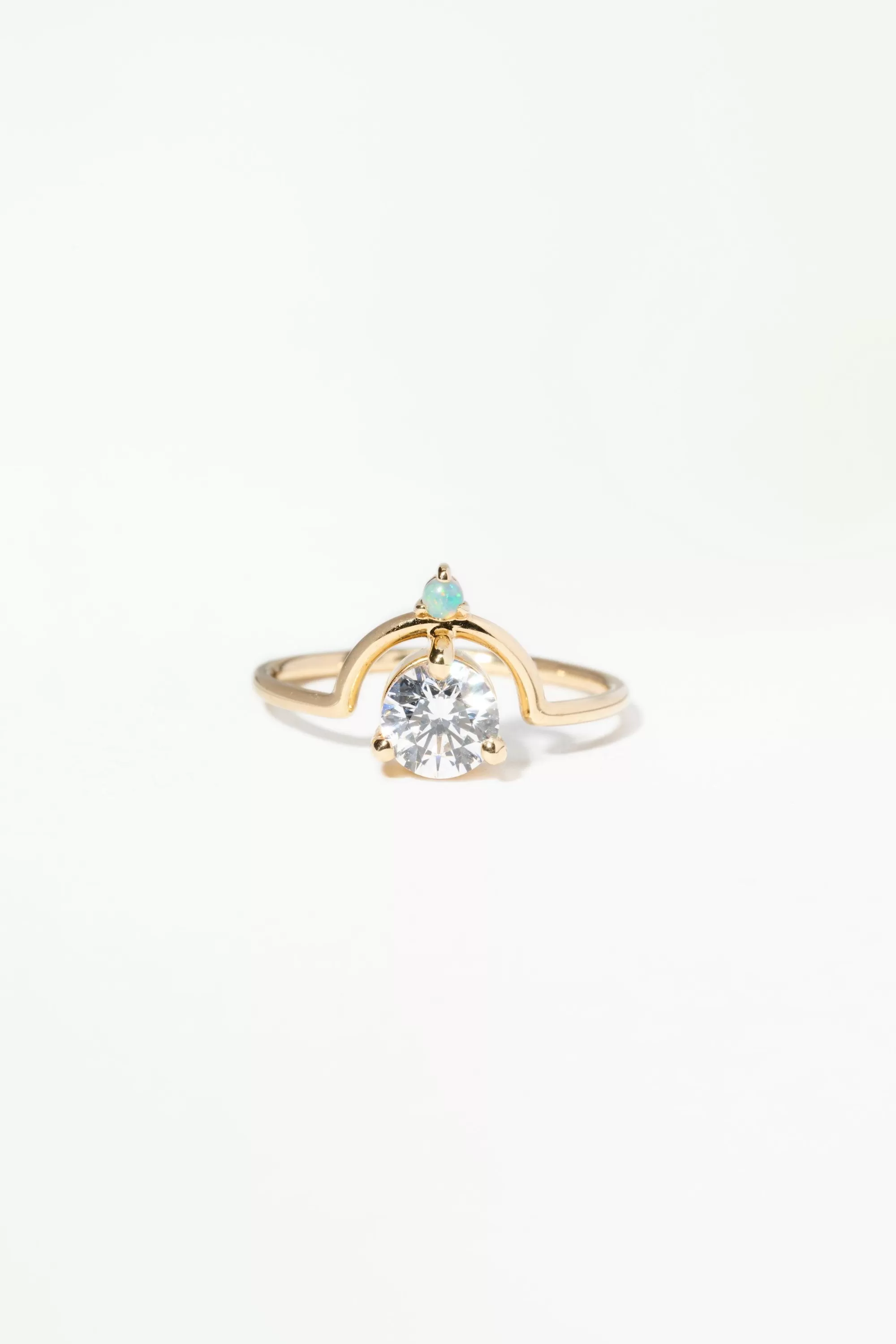 Clearance Large Nestled Diamond And Opal Ring Rings