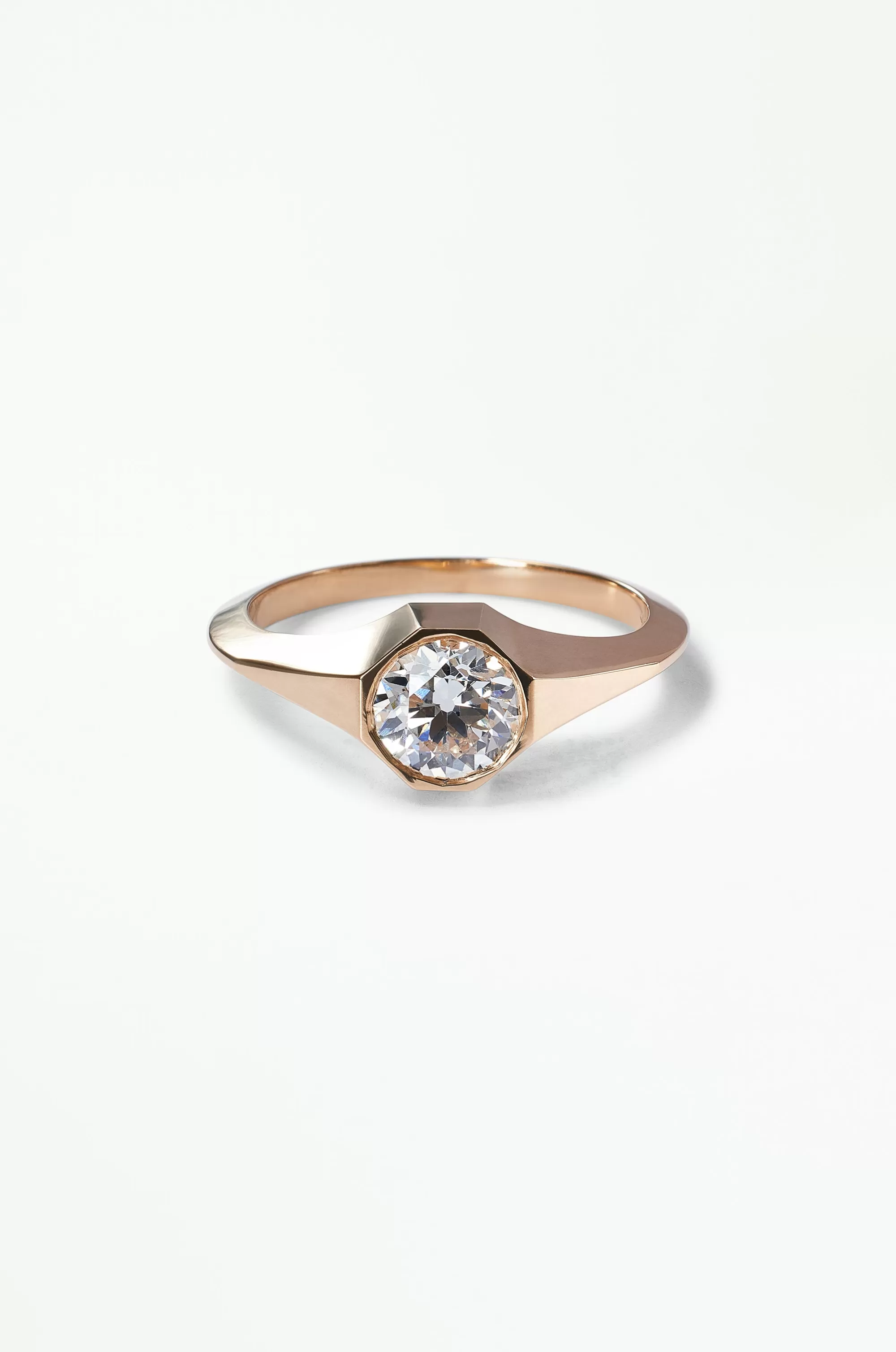 Clearance Large Old Euro Cut Diamond Signet Ring Rings