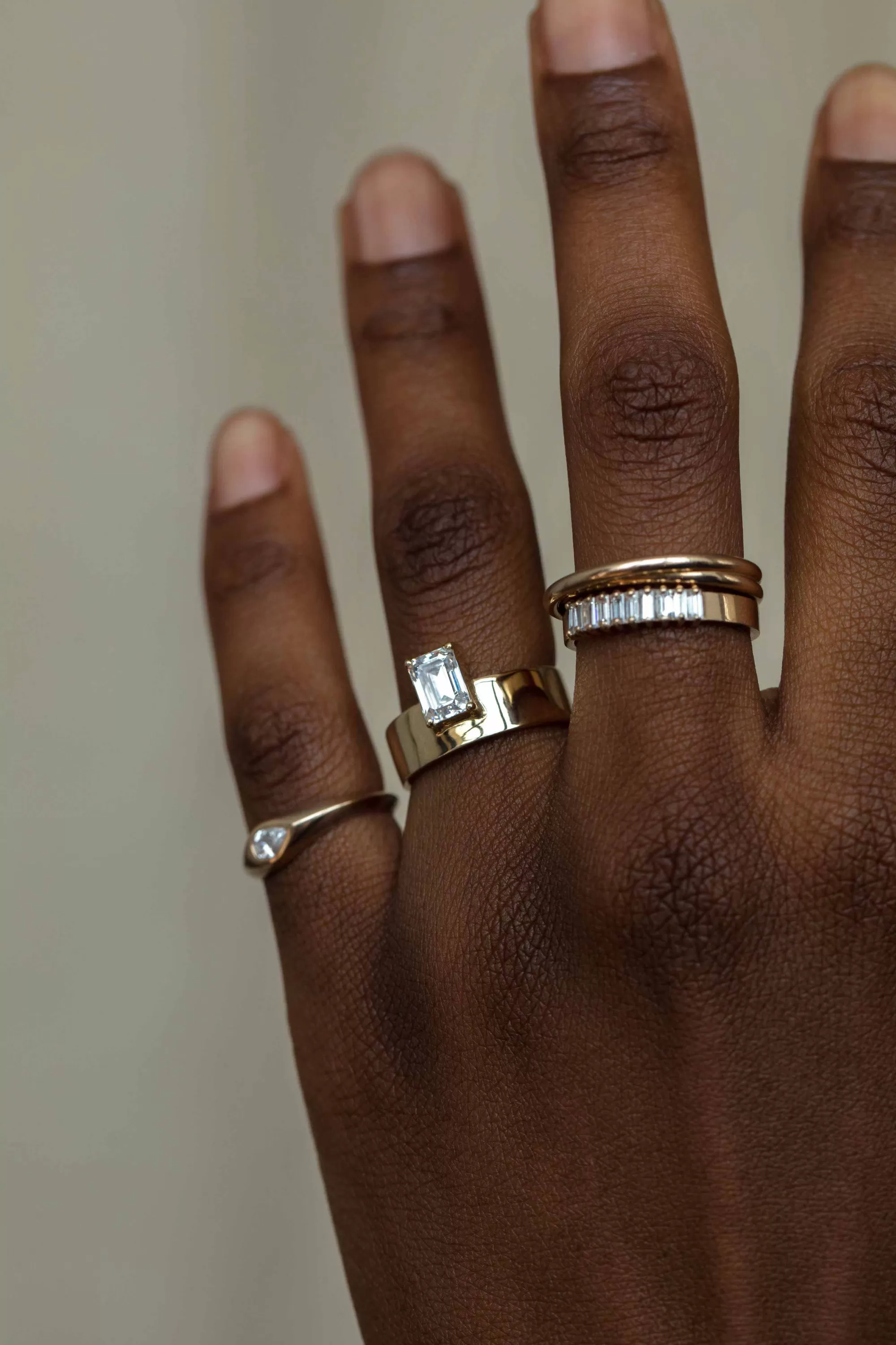 Flash Sale Large Vertical Emerald Cut Monolith Ring Rings