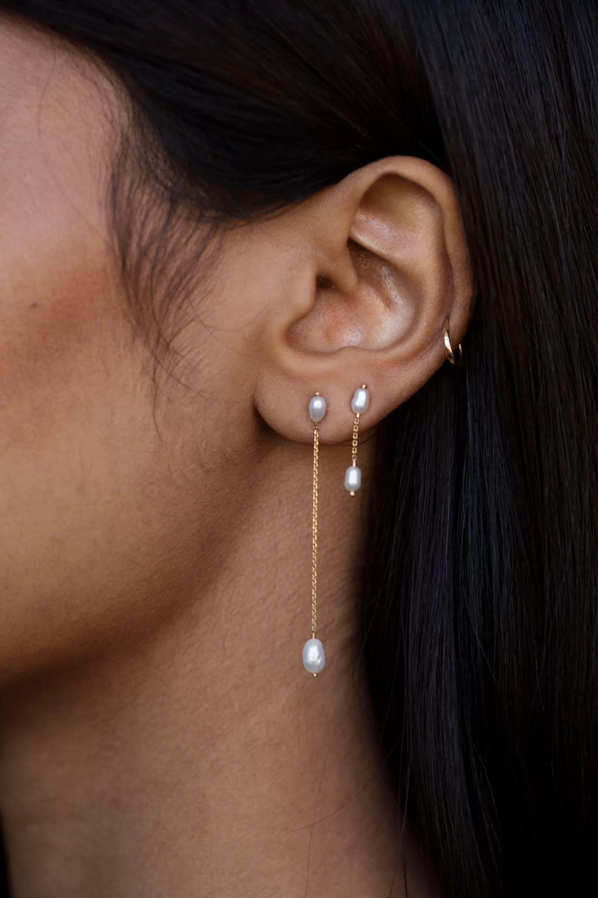 Online Long Pearl Shower Earring - Single Earrings