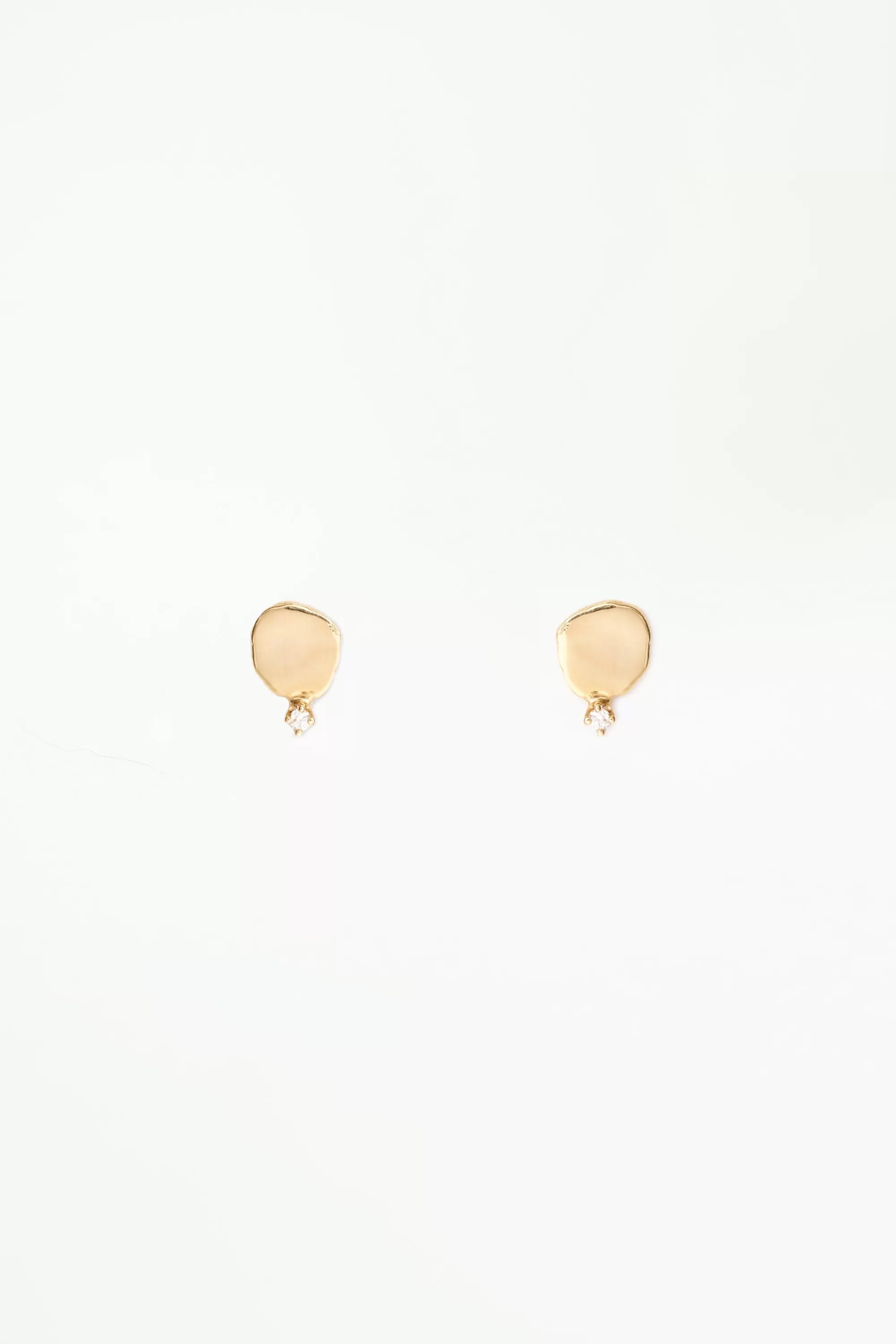 Cheap Medium Disc Stud With Diamond - Single Earrings