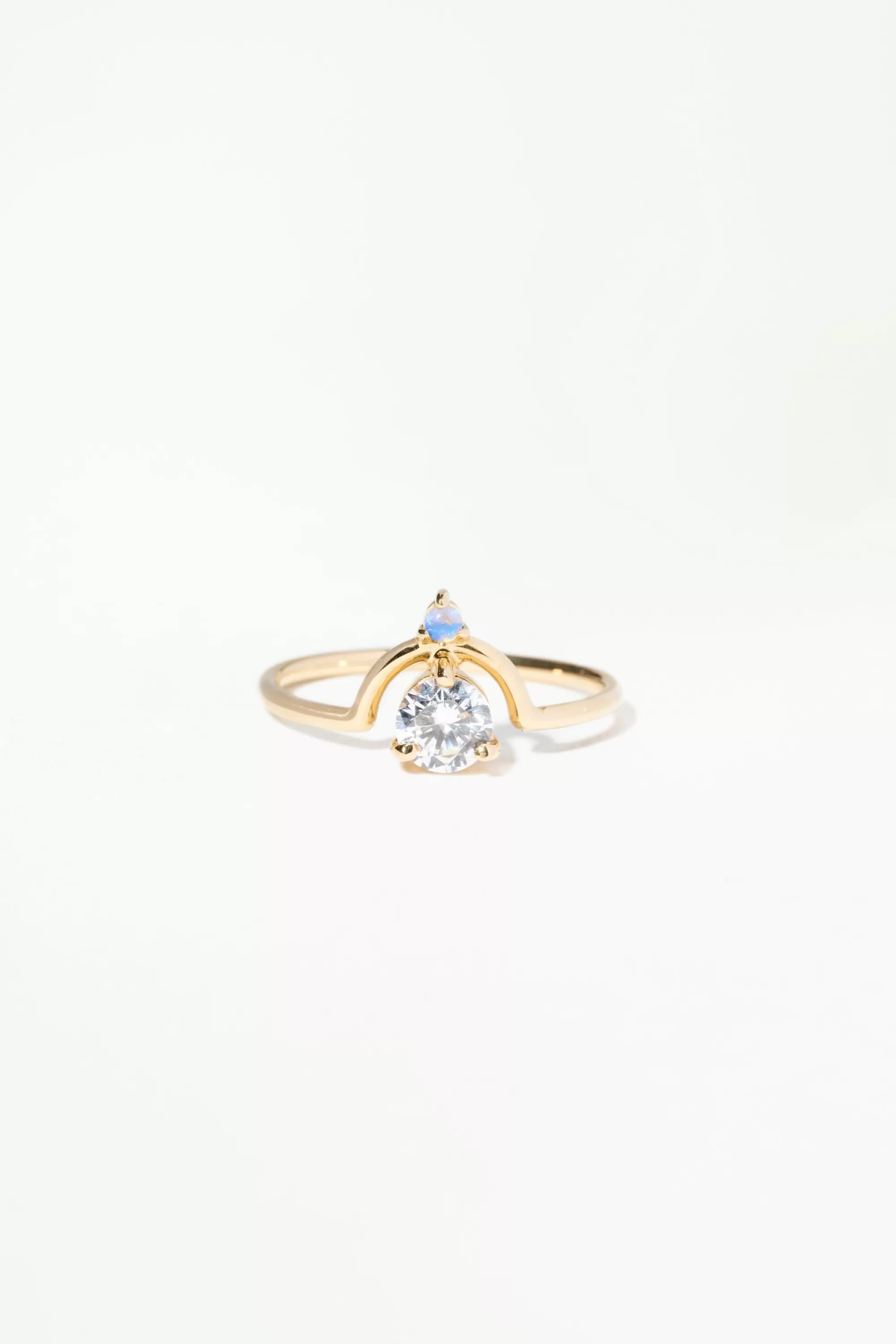 Cheap Medium Nestled Diamond And Opal Ring Rings