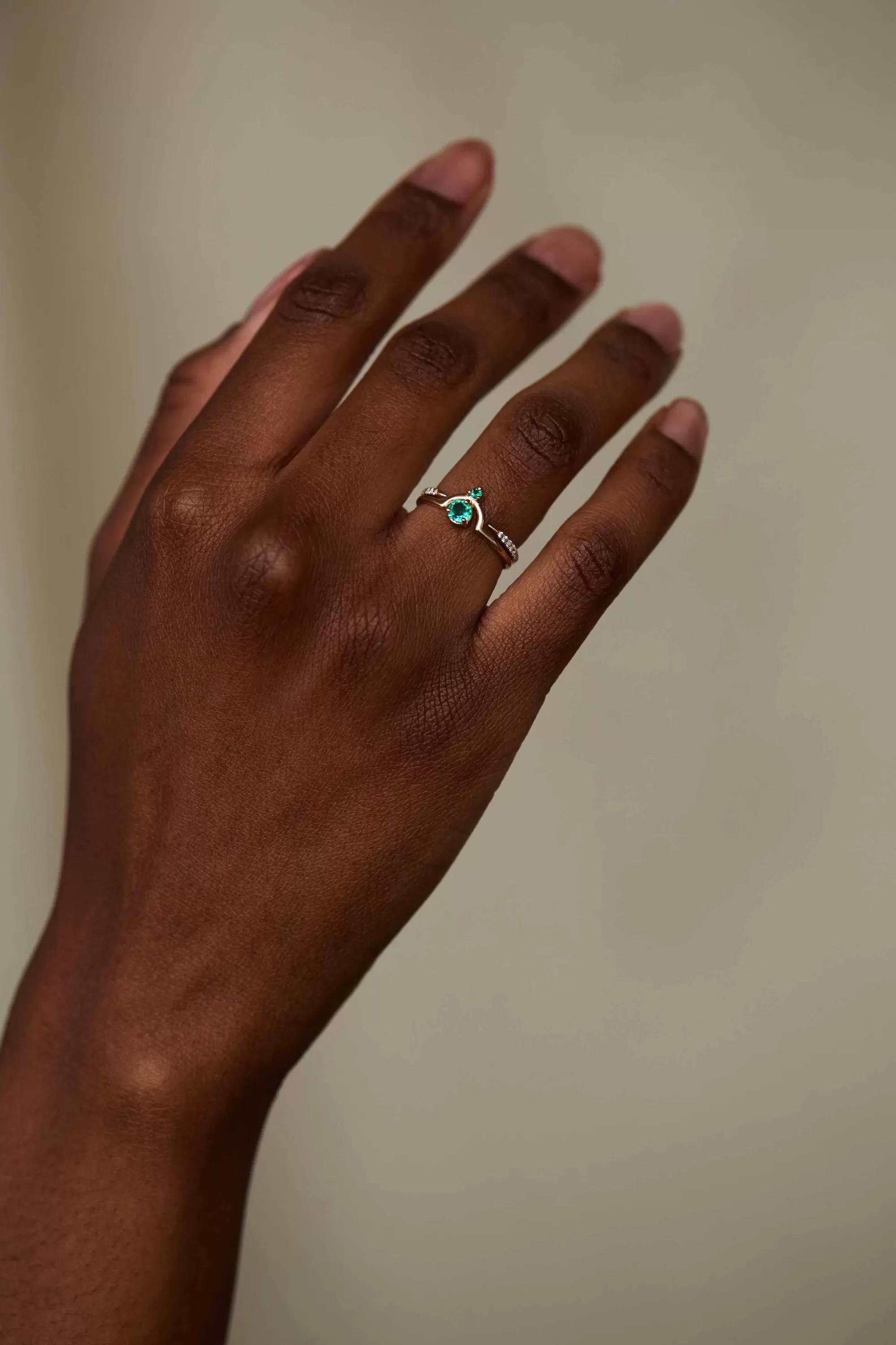 Shop Nestled Emeralds Ring Rings