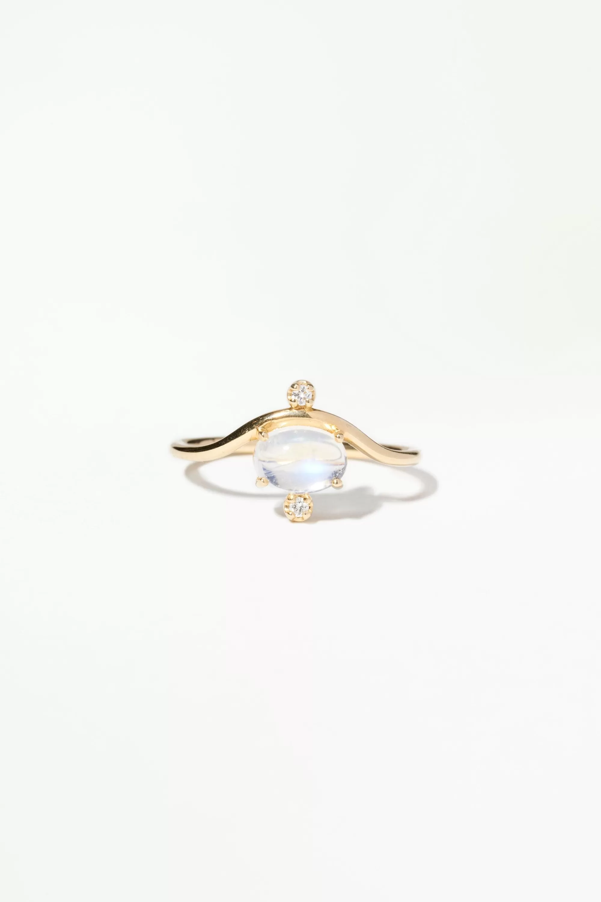 Shop Nestled Moonstone And Diamond Ring Rings