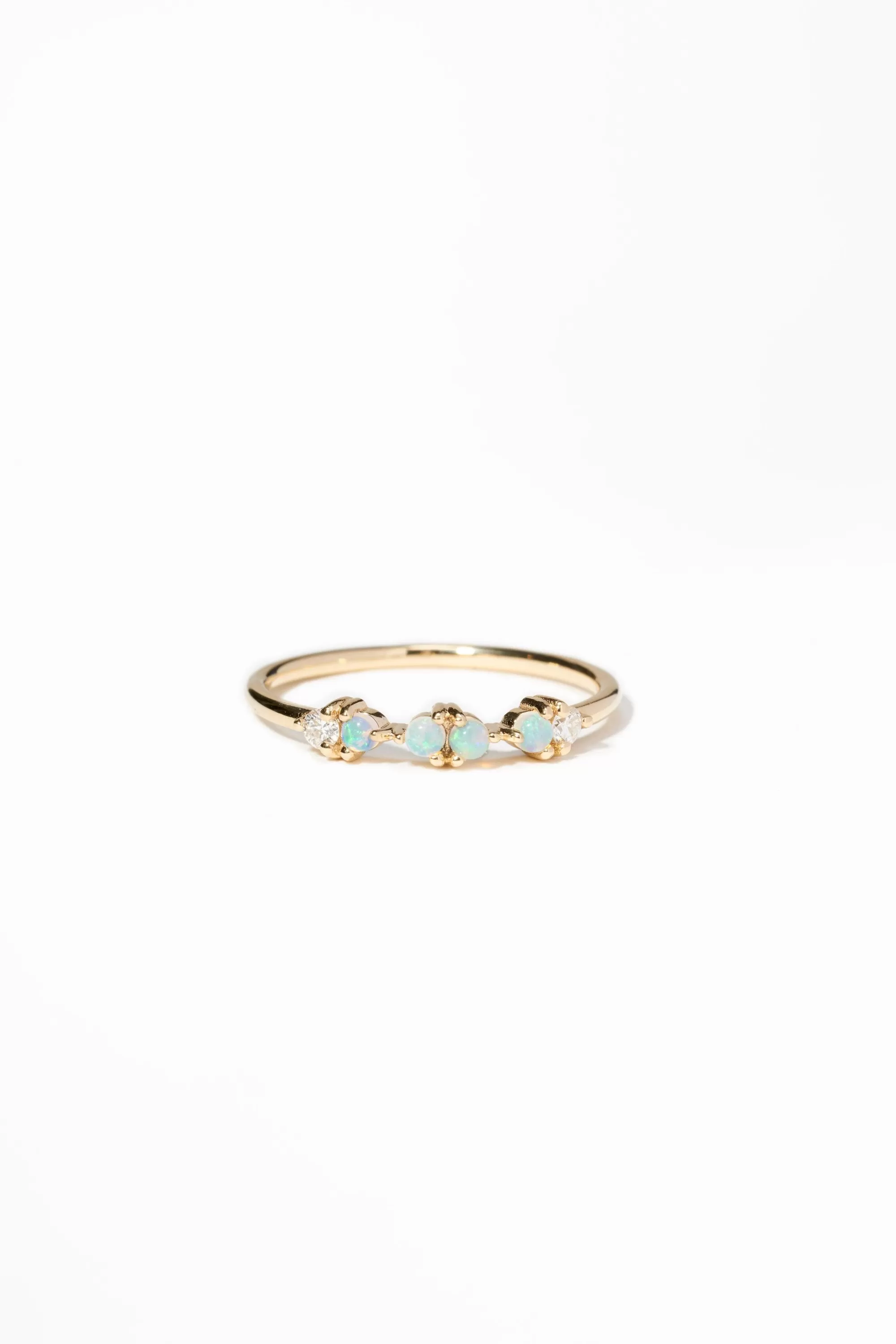 Clearance Opal & Diamond Demi-Paired Ring Rings