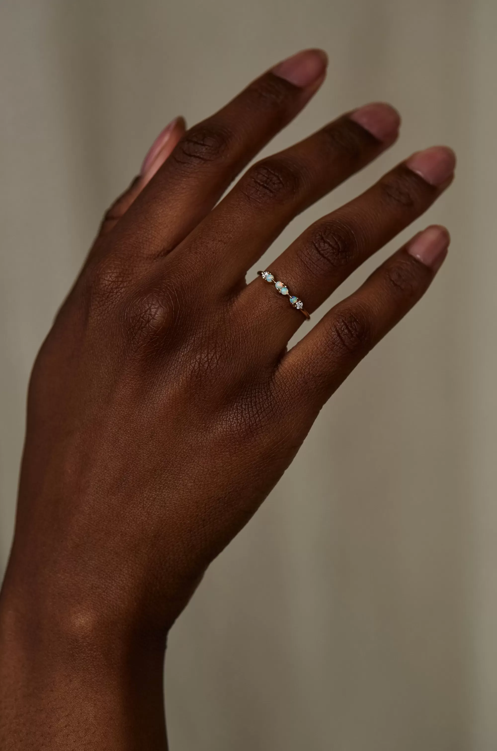 Clearance Opal & Diamond Demi-Paired Ring Rings