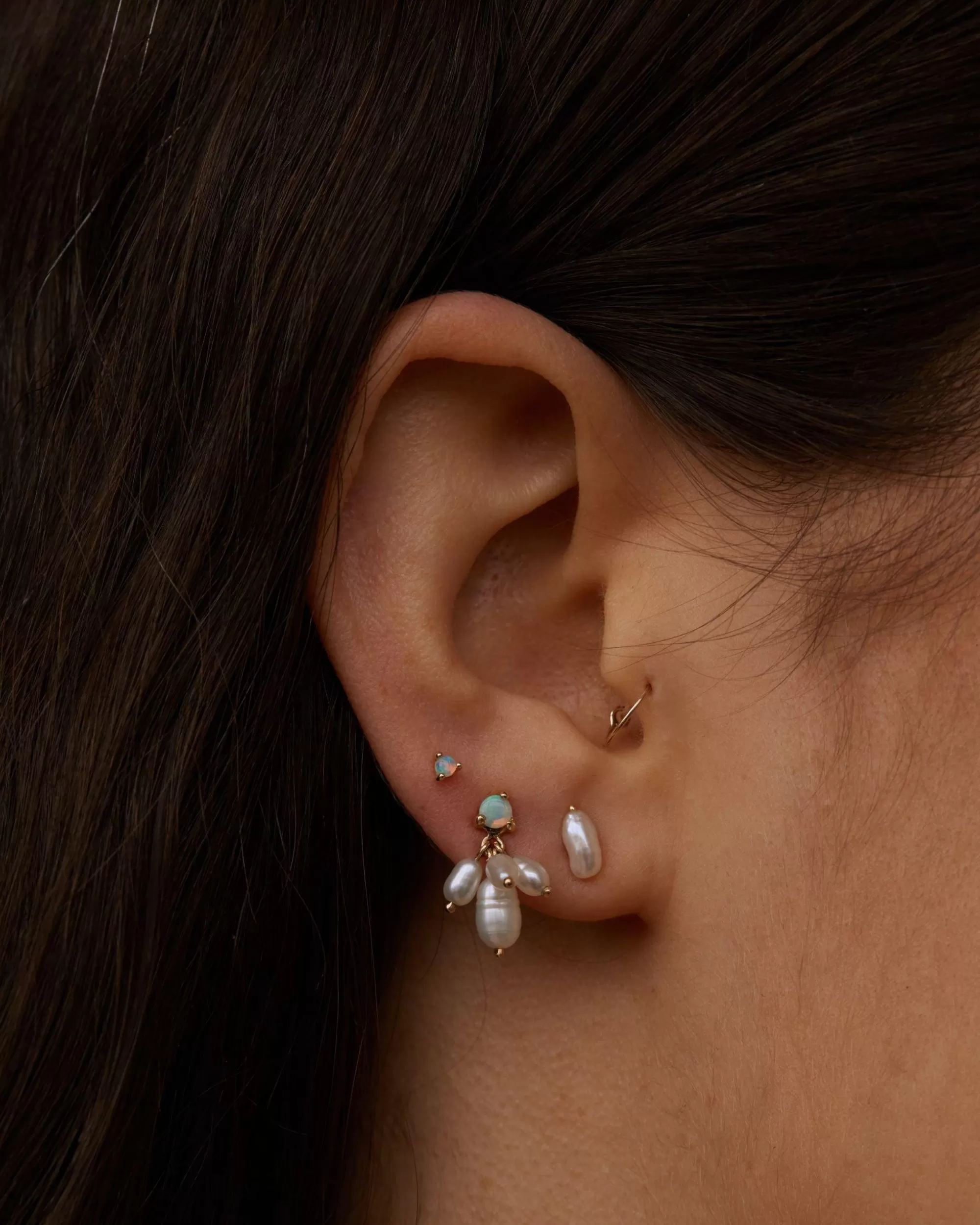 Fashion Opal And Pearl Cloudburst Earring - Single Earrings