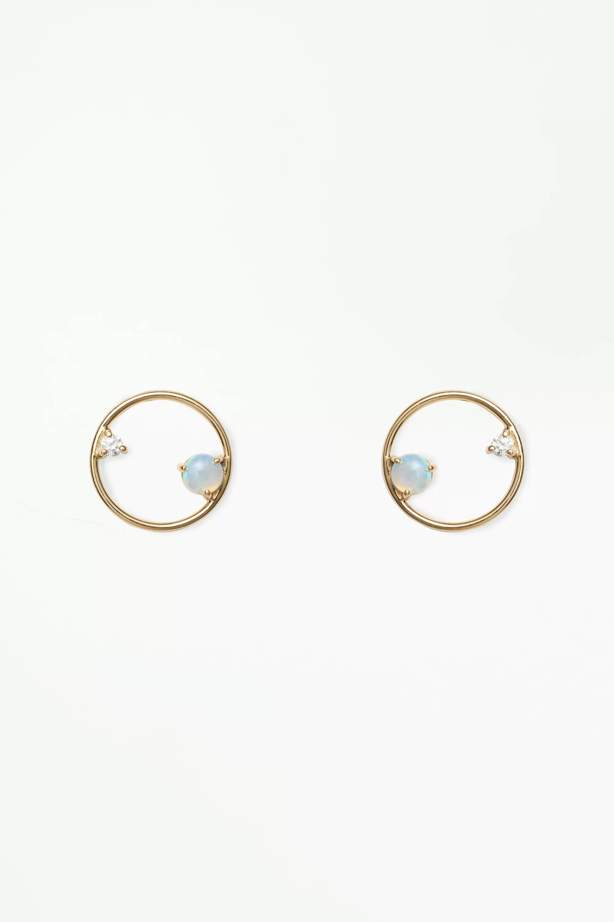 Flash Sale Opal Anddiamond Circle Earring - Single Earrings