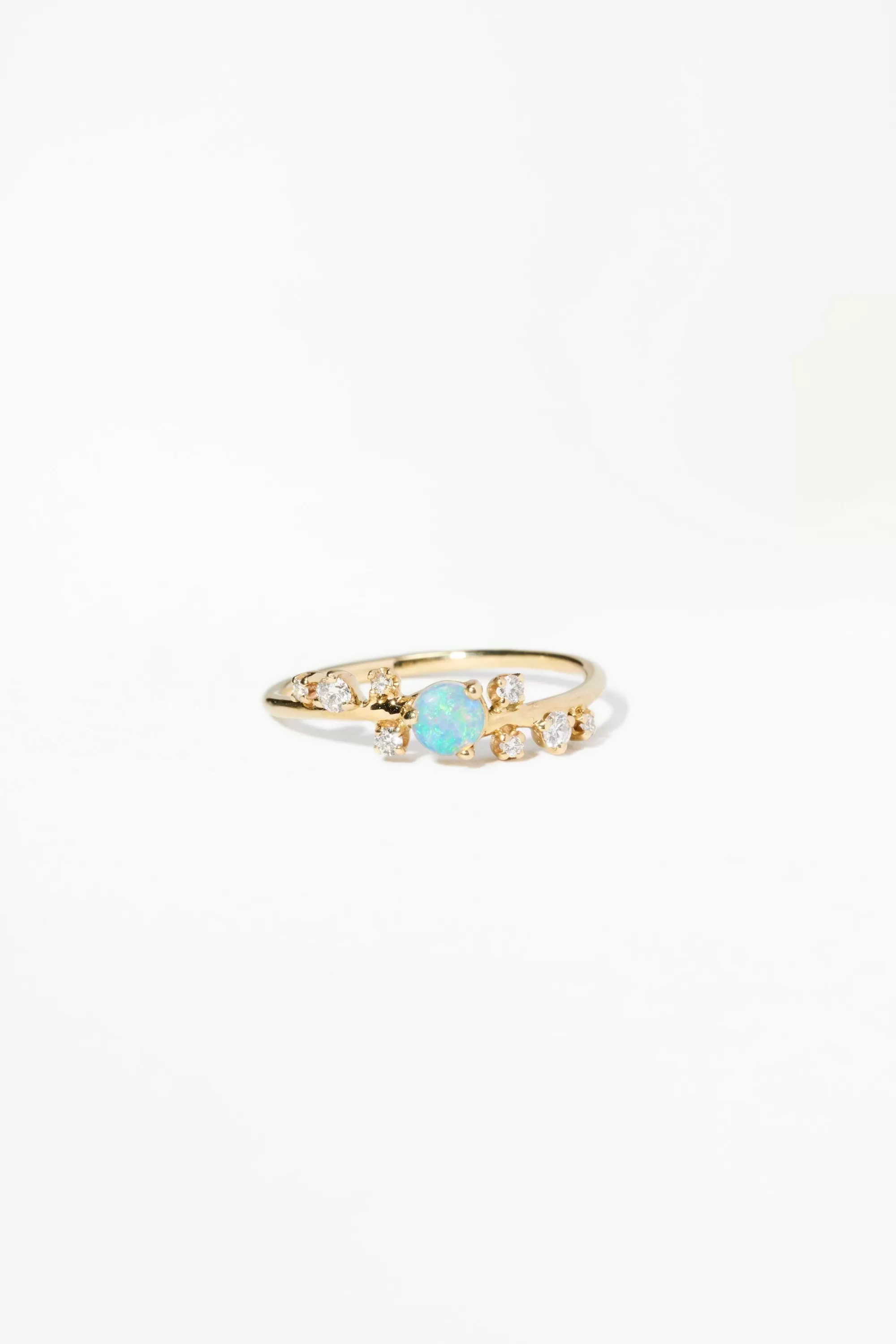 Cheap Organic Crossover Opal & Diamond Ring Rings