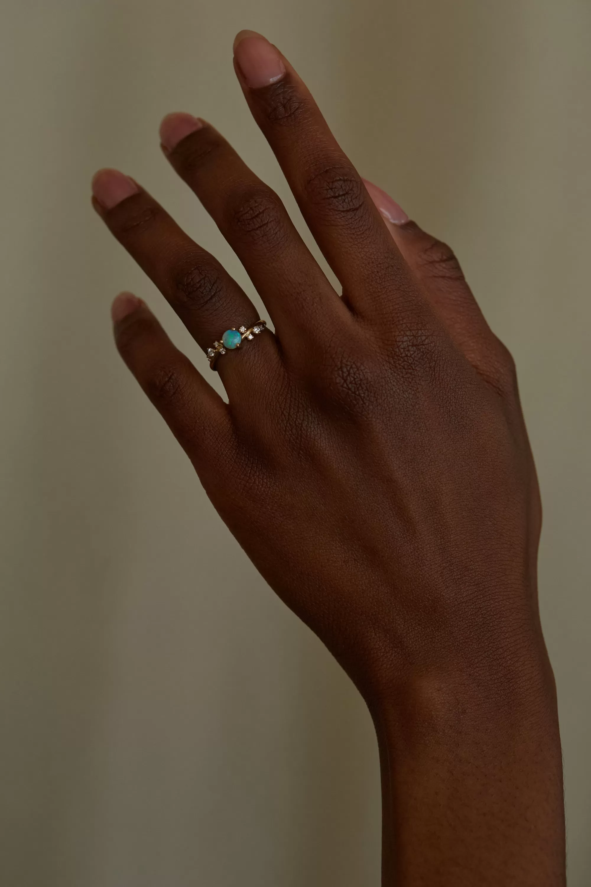 Cheap Organic Crossover Opal & Diamond Ring Rings