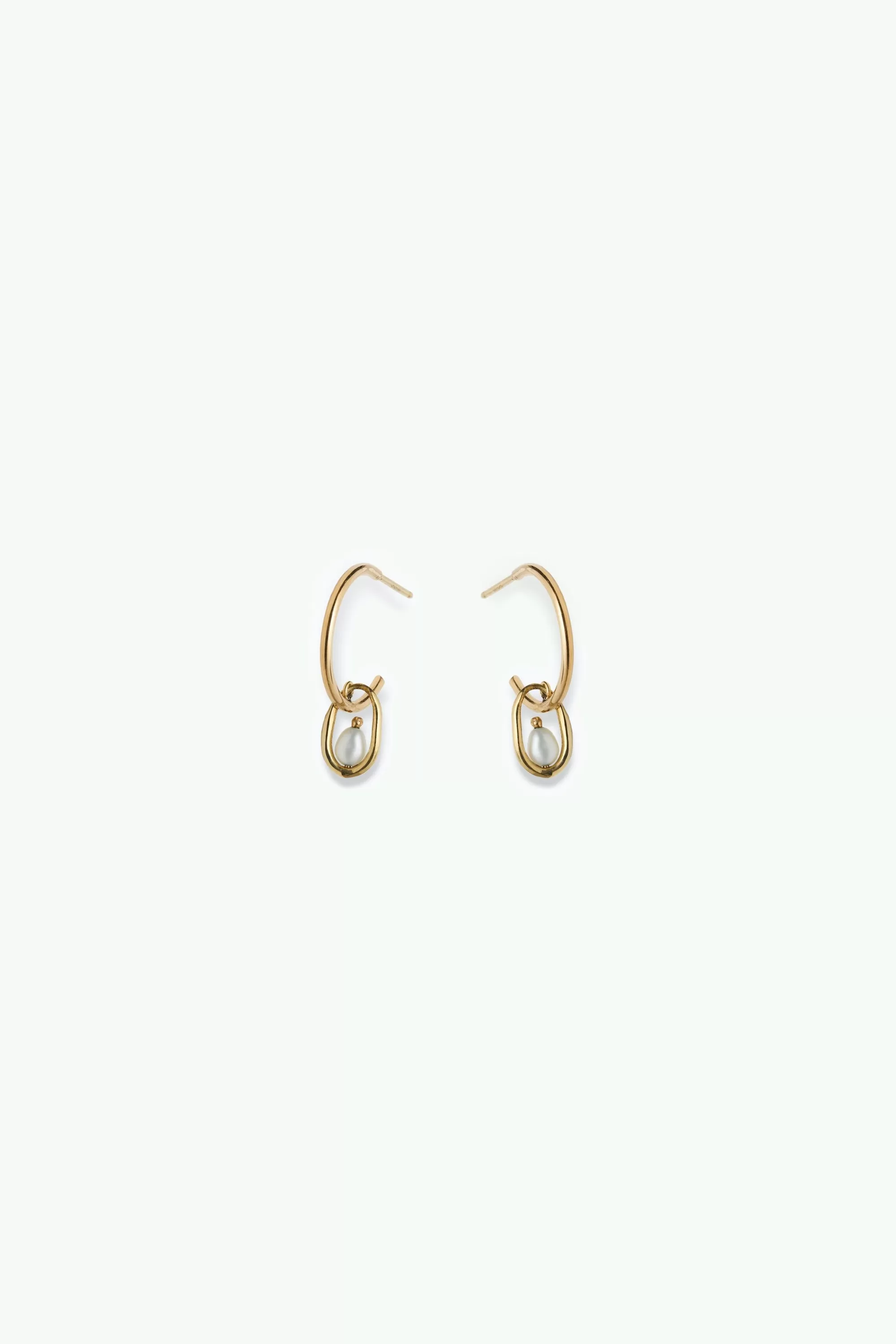 New Pearl Droplet Hoop - Single Earrings