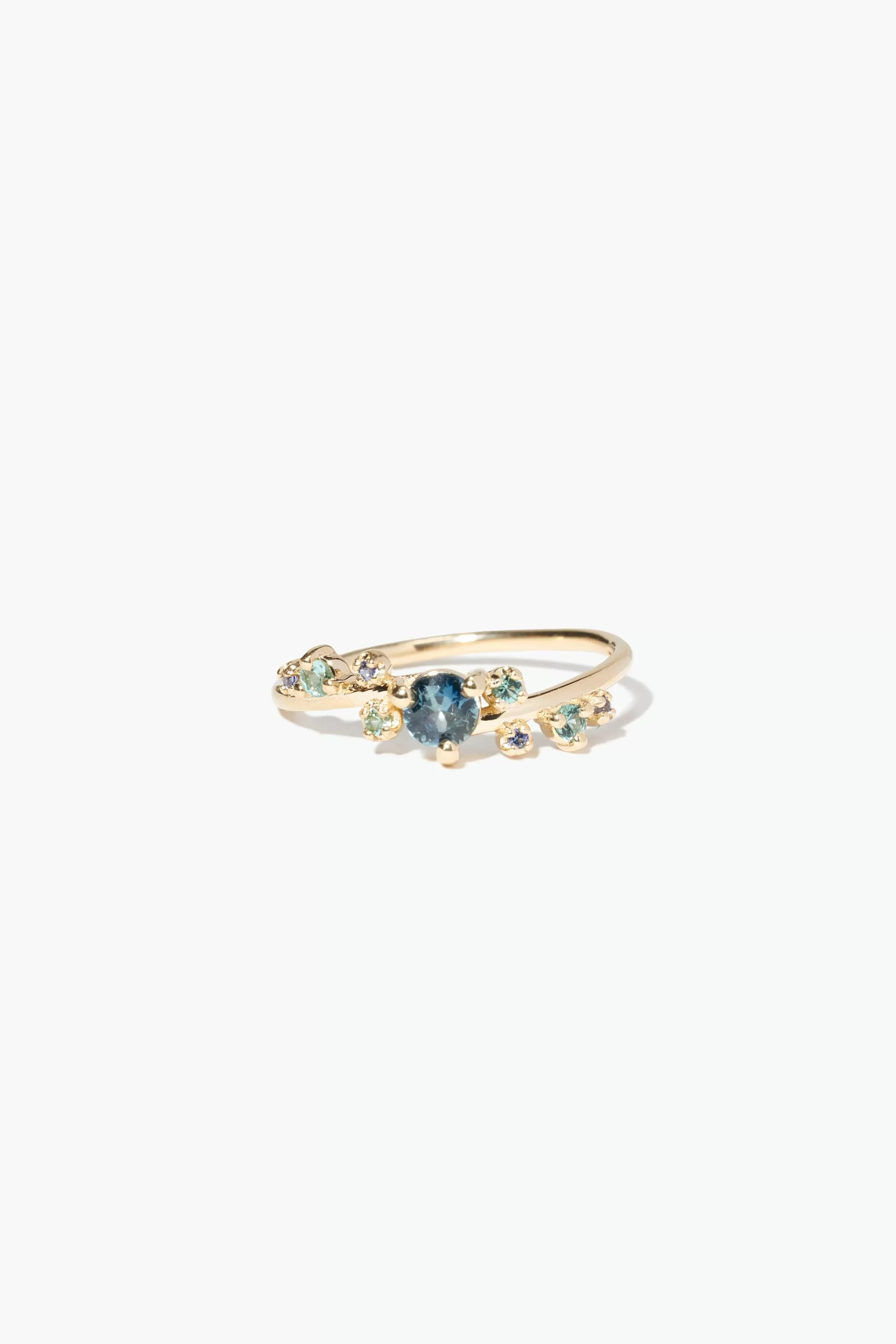 Cheap Sapphire Gradient Crossover Ring Rings