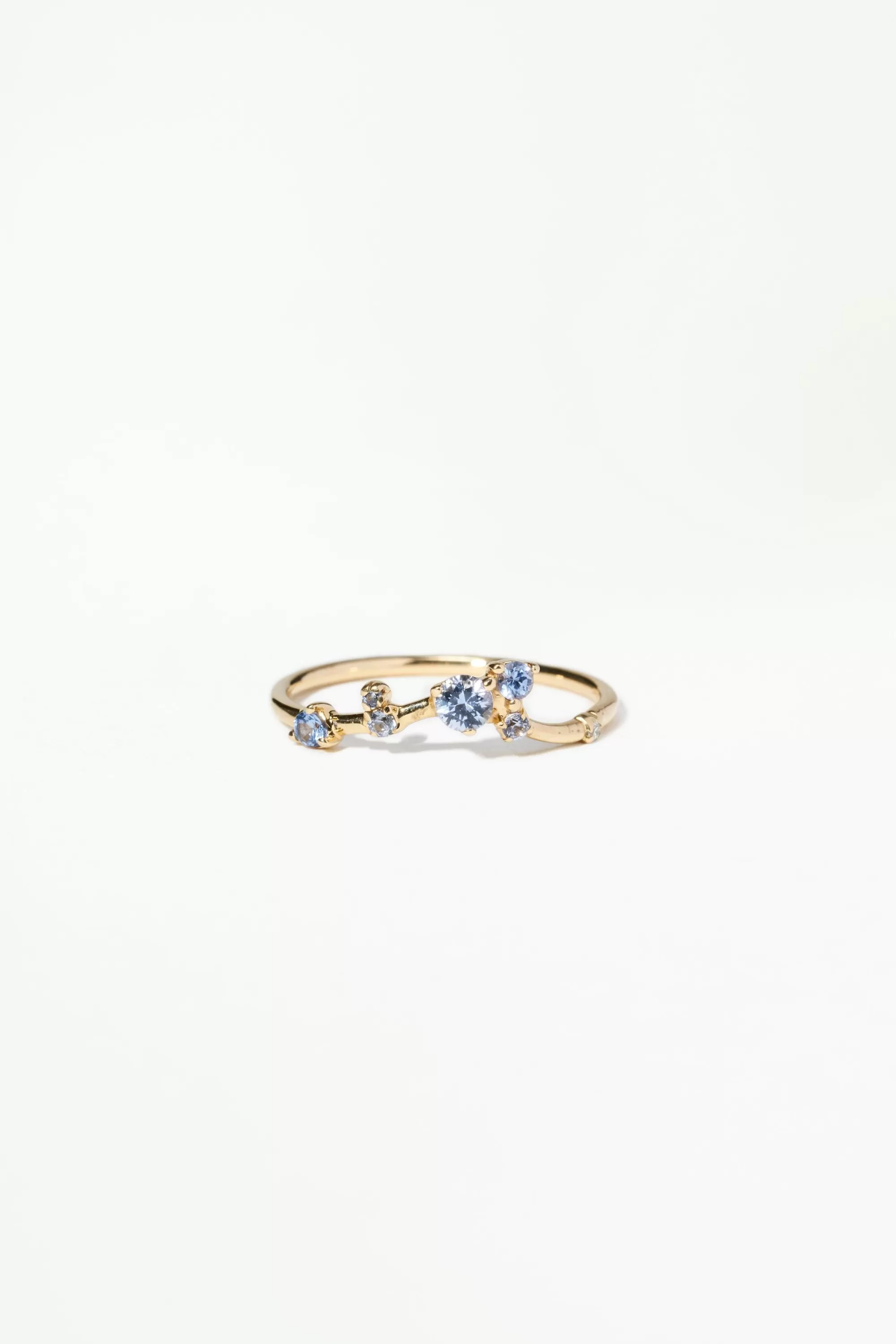 Hot Sapphire Organic Triangle Ring Rings