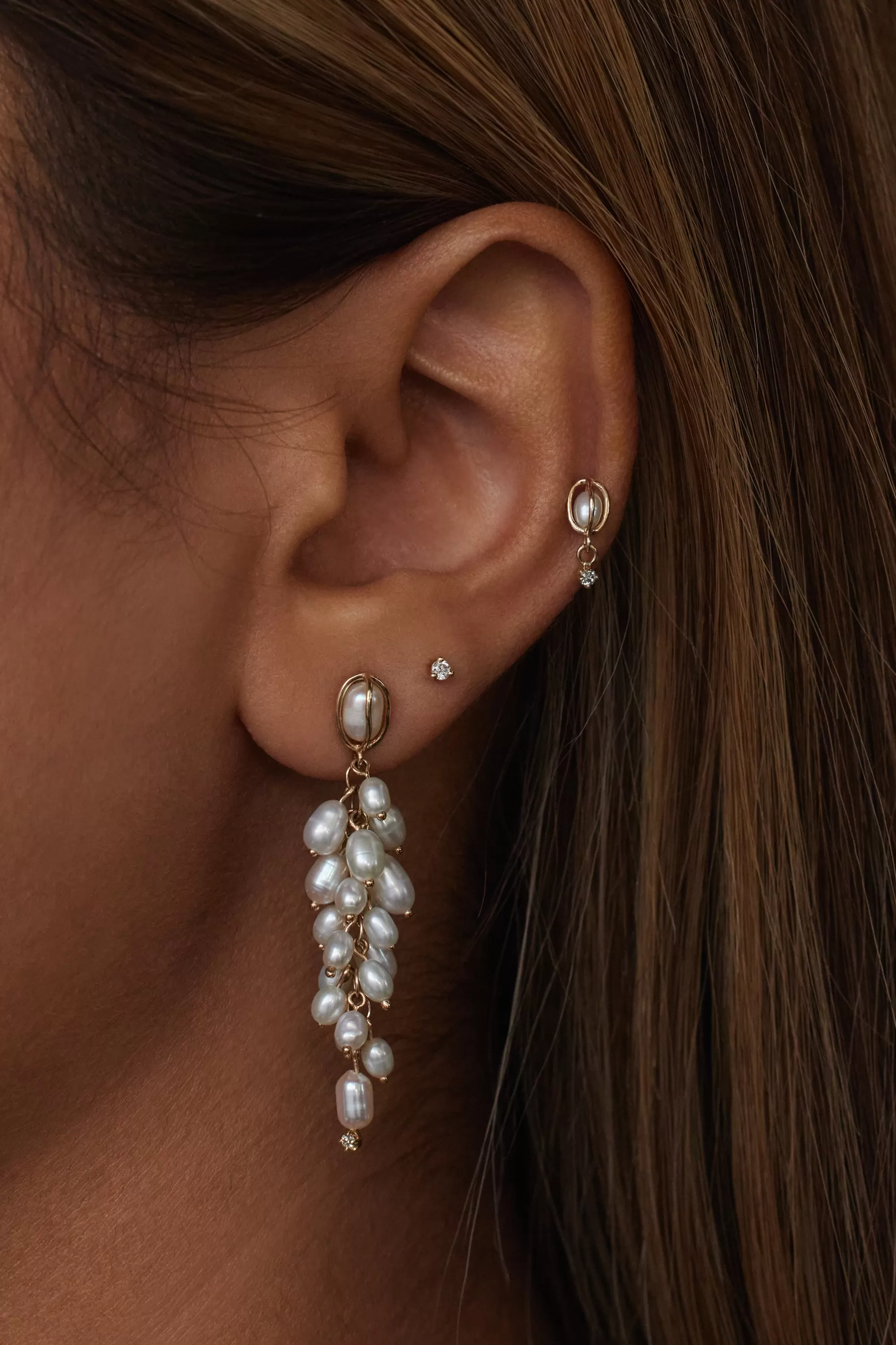 Best Sale Shadow Diamond & Pearl Earring - Single Earrings
