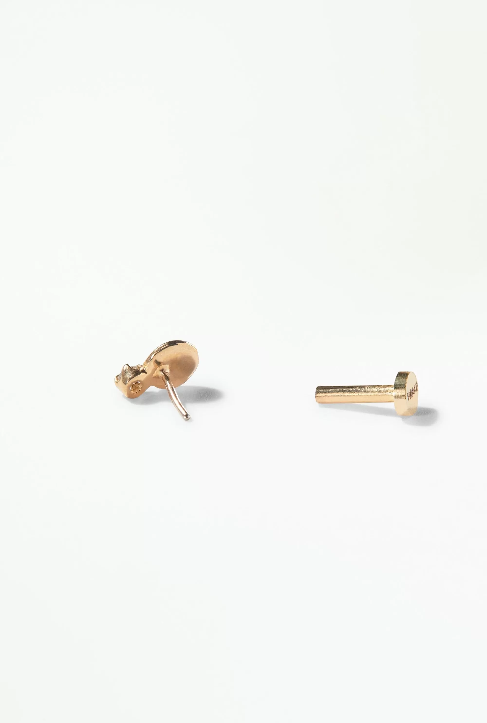 Online Small Disc Stud With Diamond - Flat Back - Single Piercing