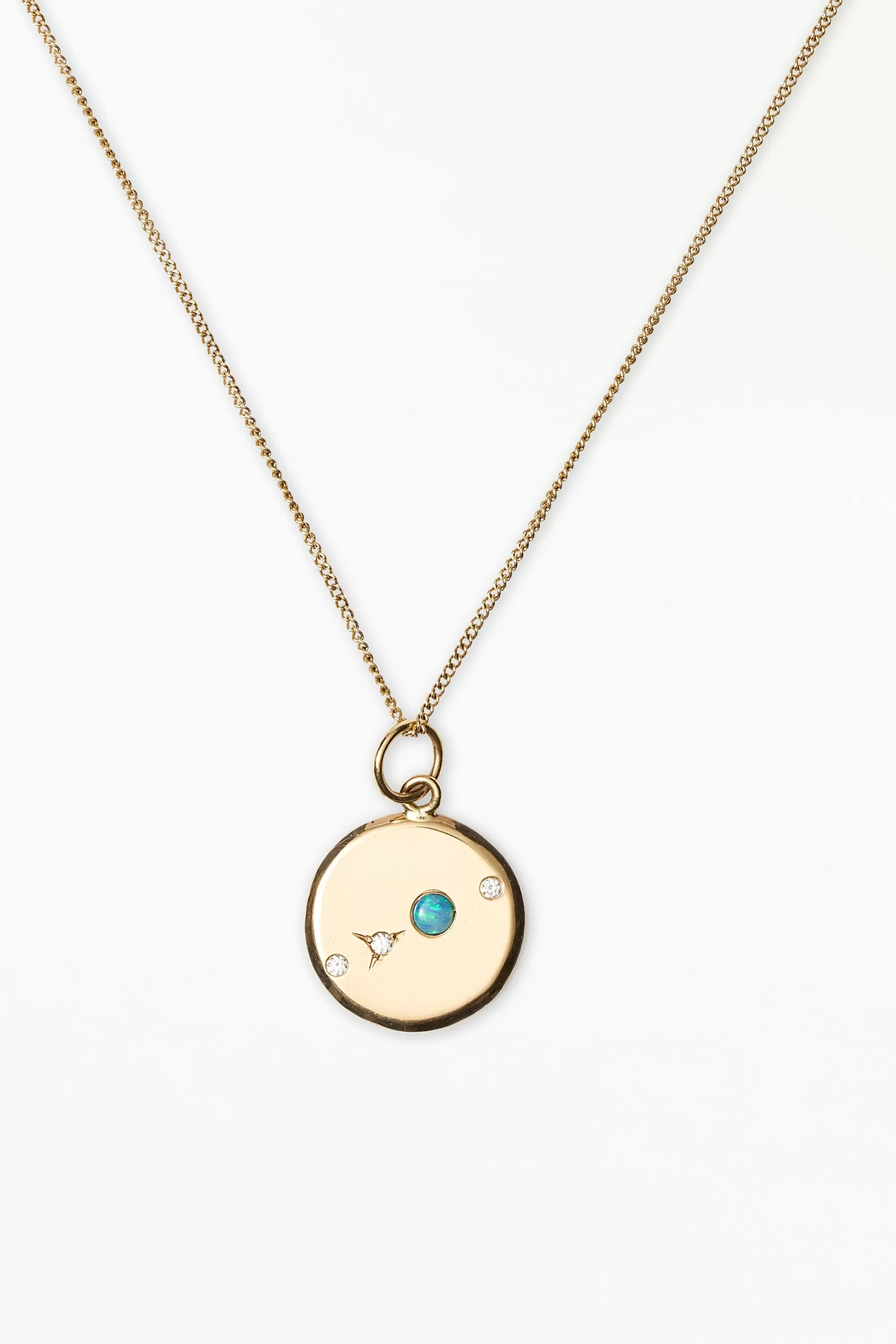 Shop Small Medallion Four Stone Necklace Necklaces