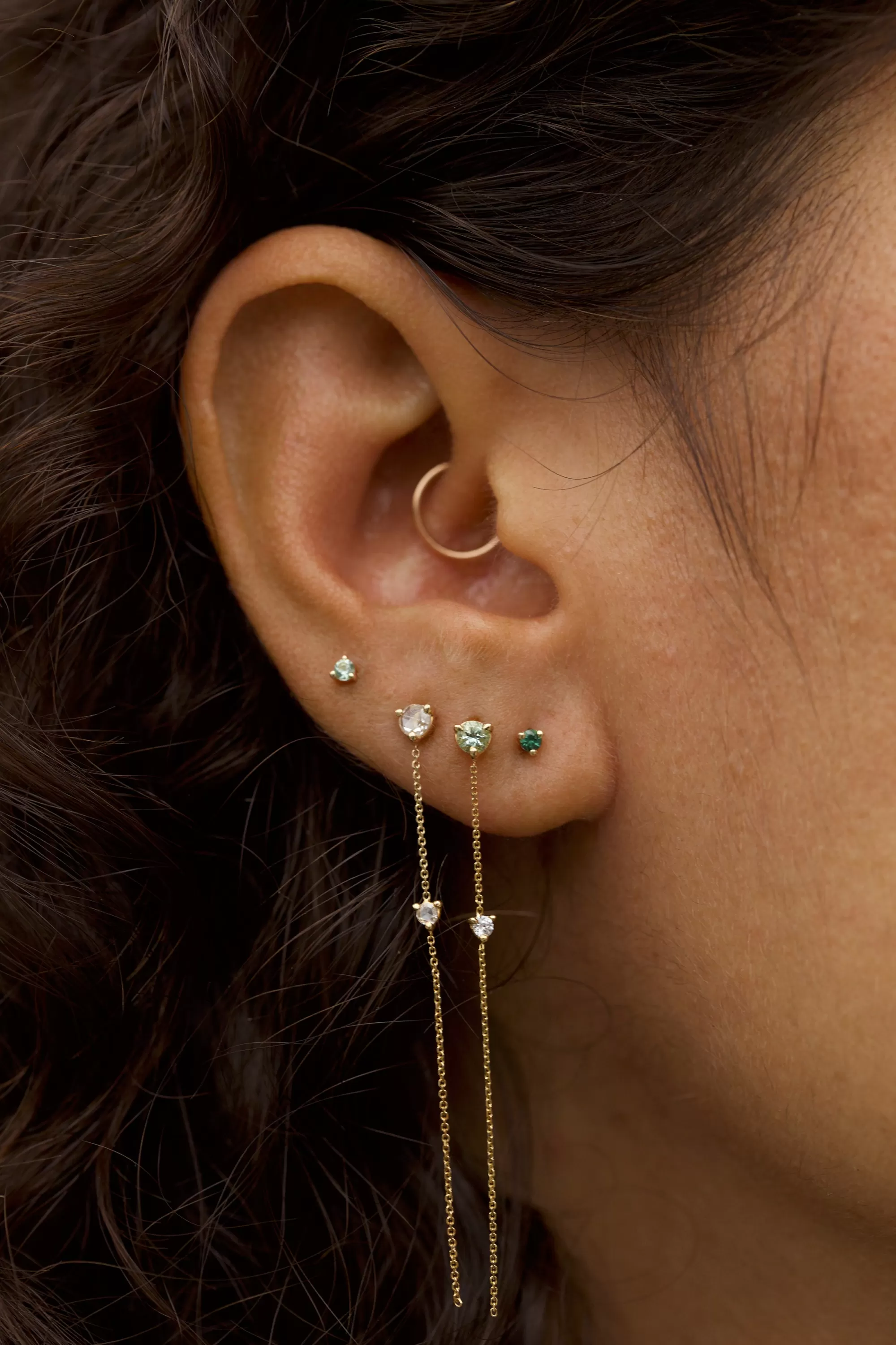 Outlet Small Mint Tourmaline Stud - Single Earrings