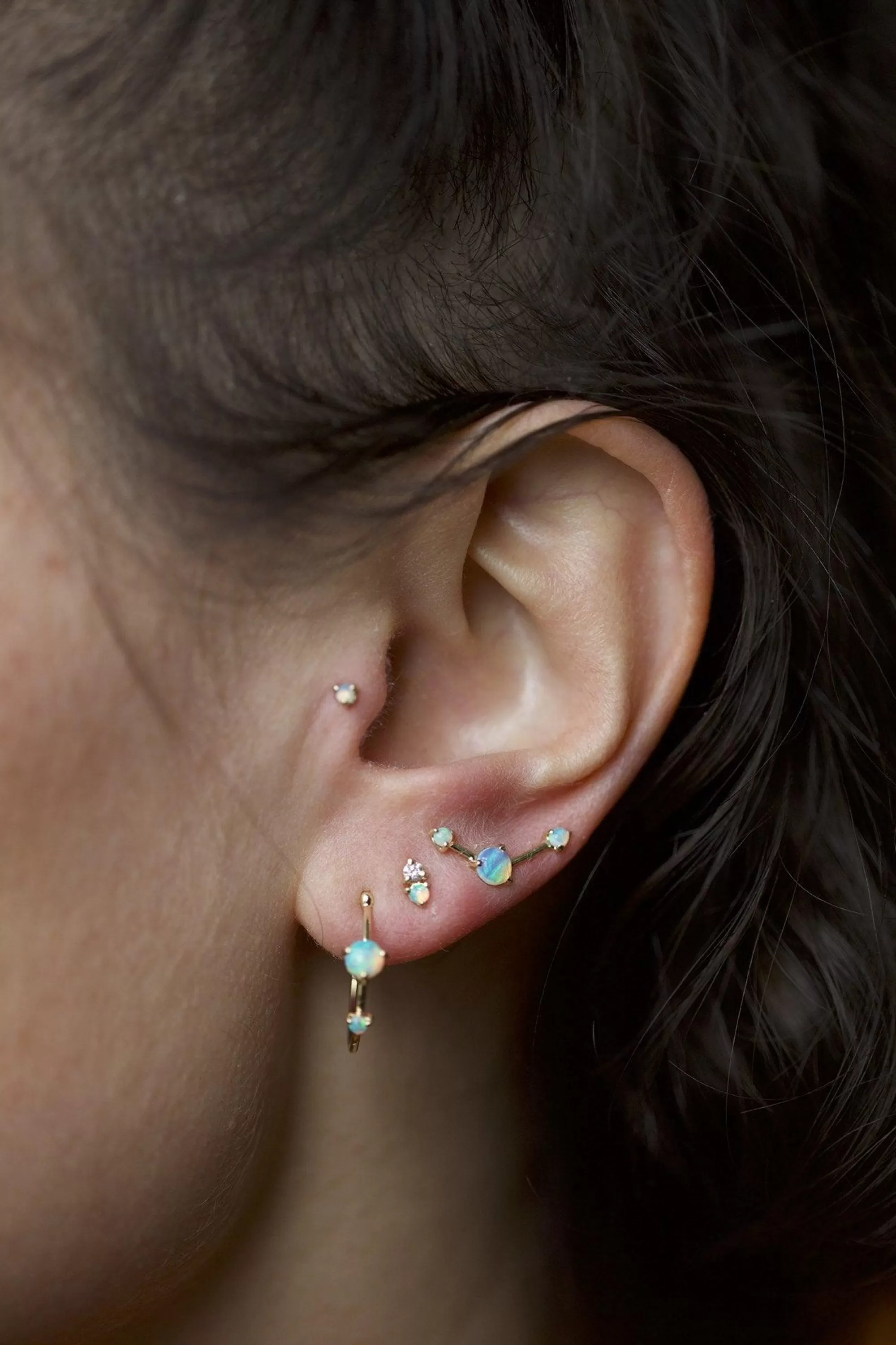 New Small Two-Step Hoop - Single Earrings