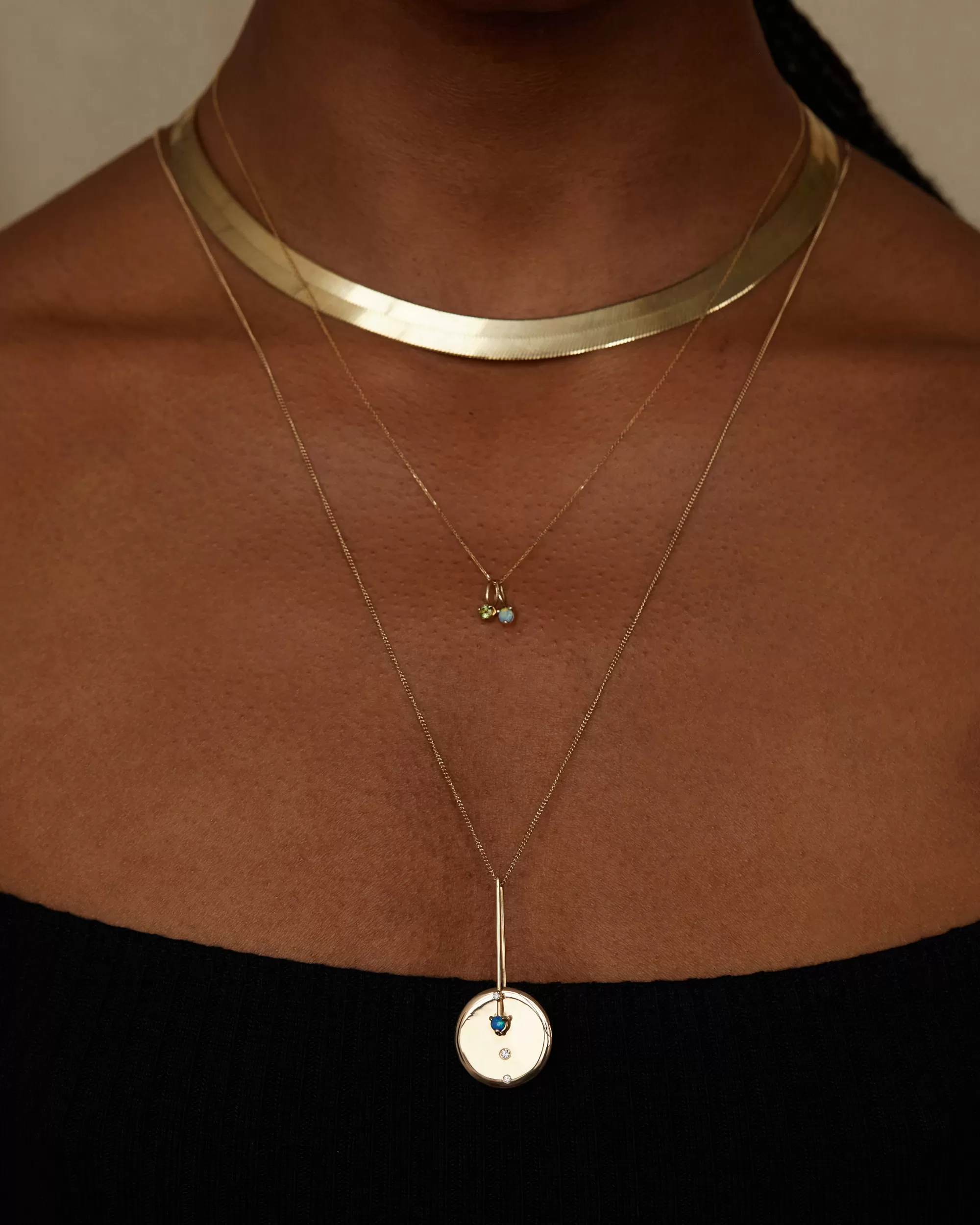 Cheap Spinning Medallion Opal And Diamond Necklace Necklaces