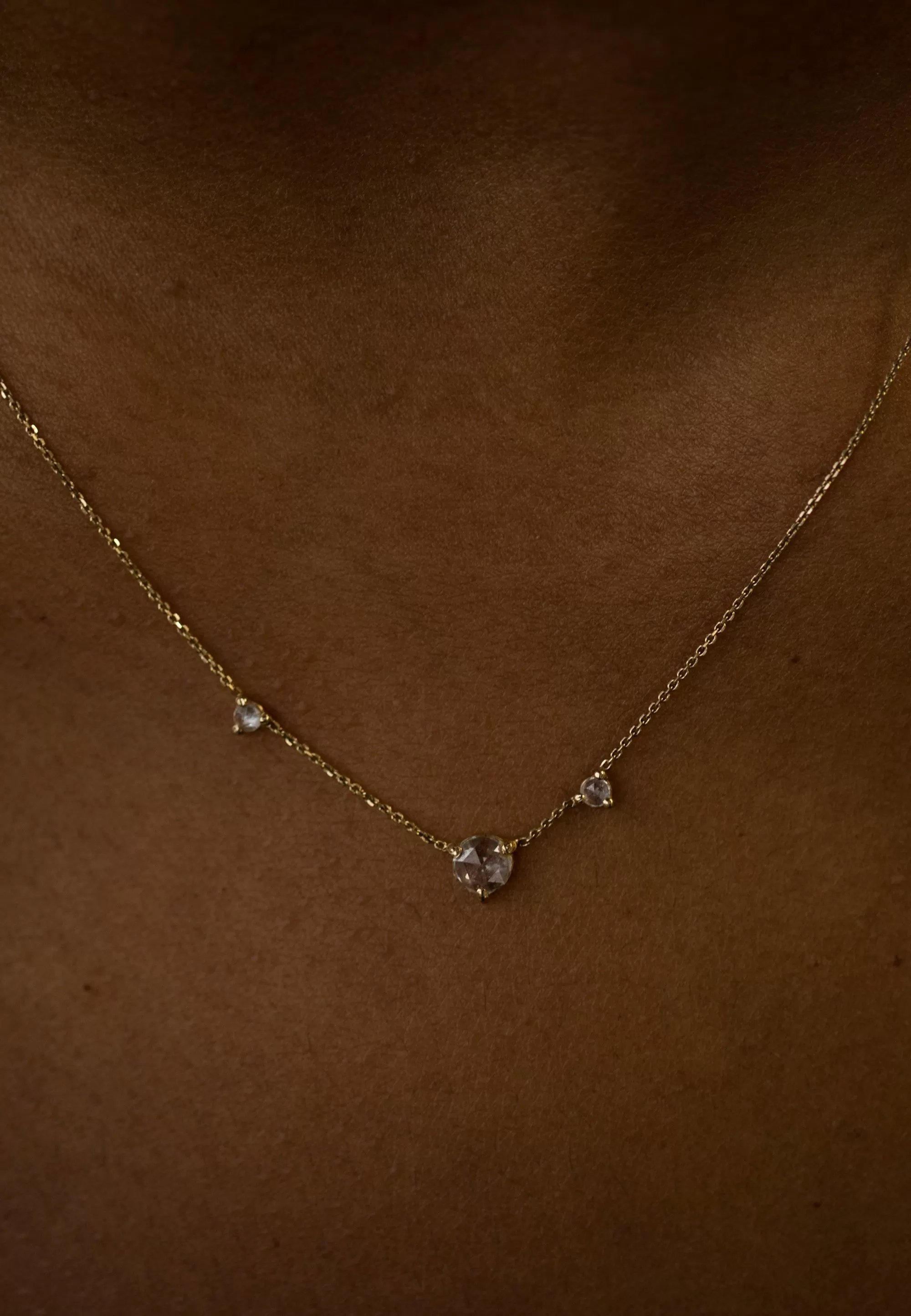 Fashion Three Step Rose Cut Diamond Necklace Necklaces