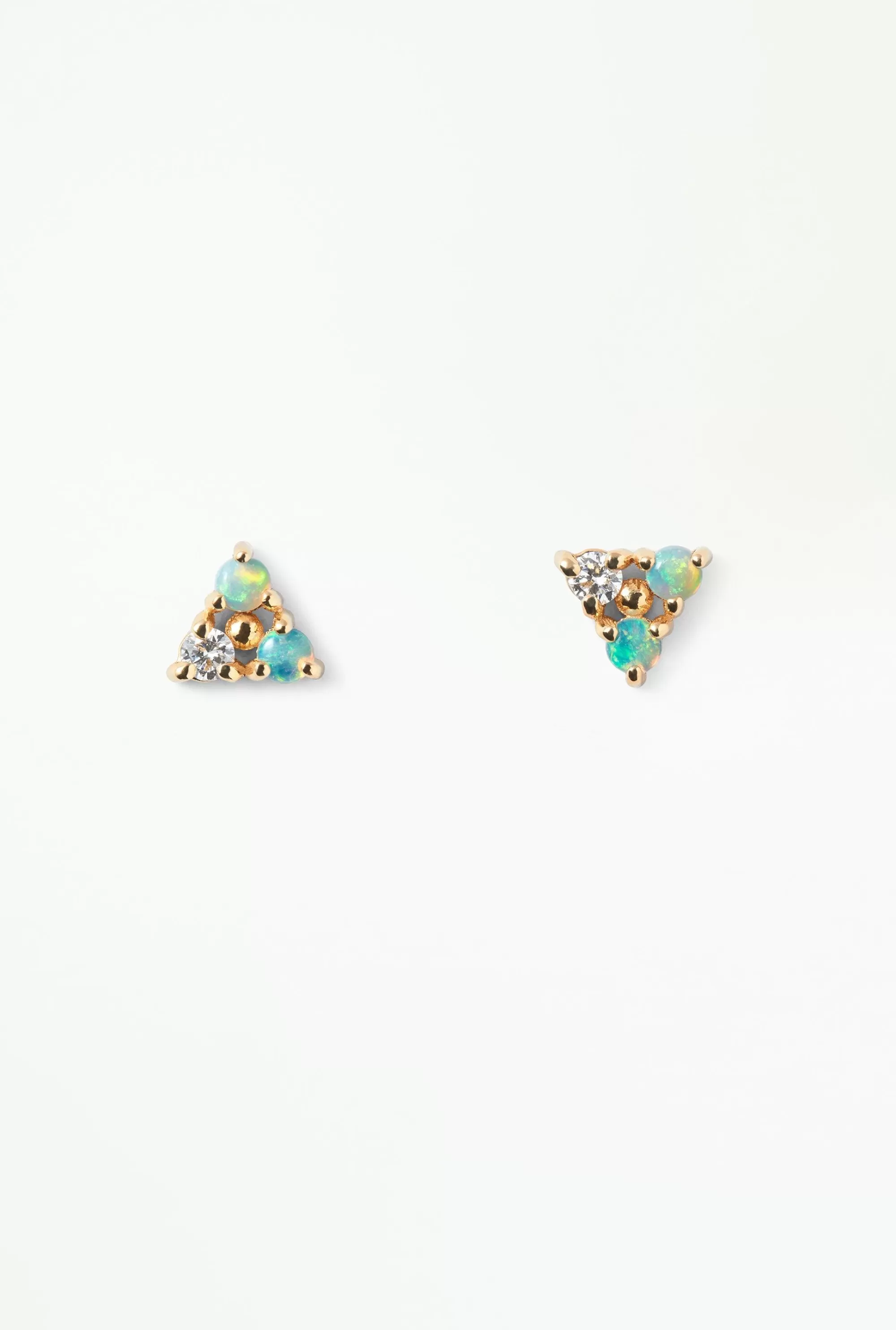Clearance Tri-Opal & Diamond Earring - Single Earrings