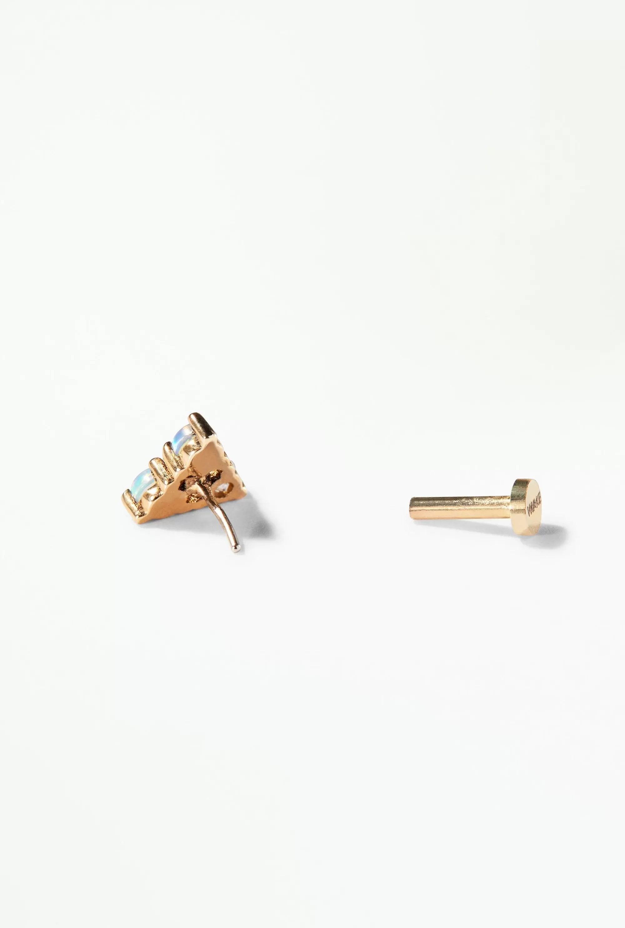 Outlet Tri-Opal And Diamond Earring - Flat Back - Single Piercing