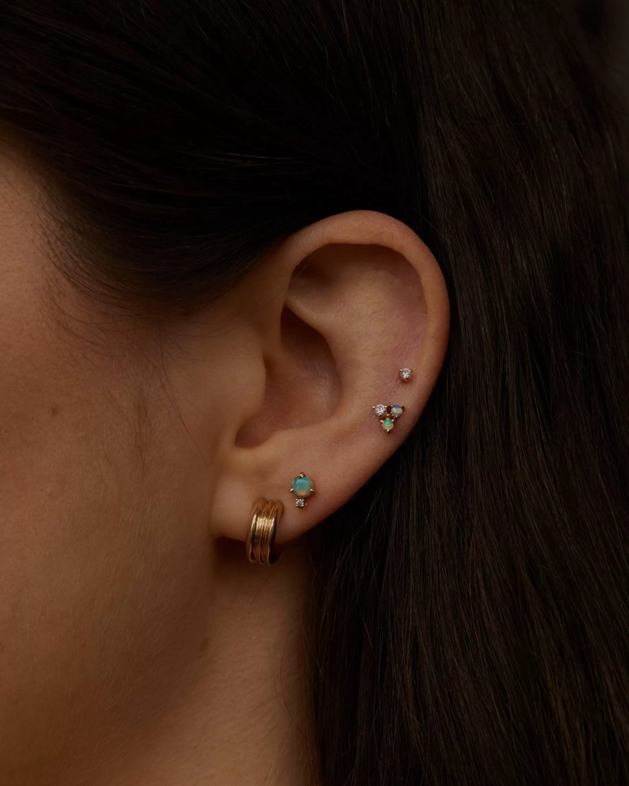Discount Wide Ripple Hoop - Single Earrings