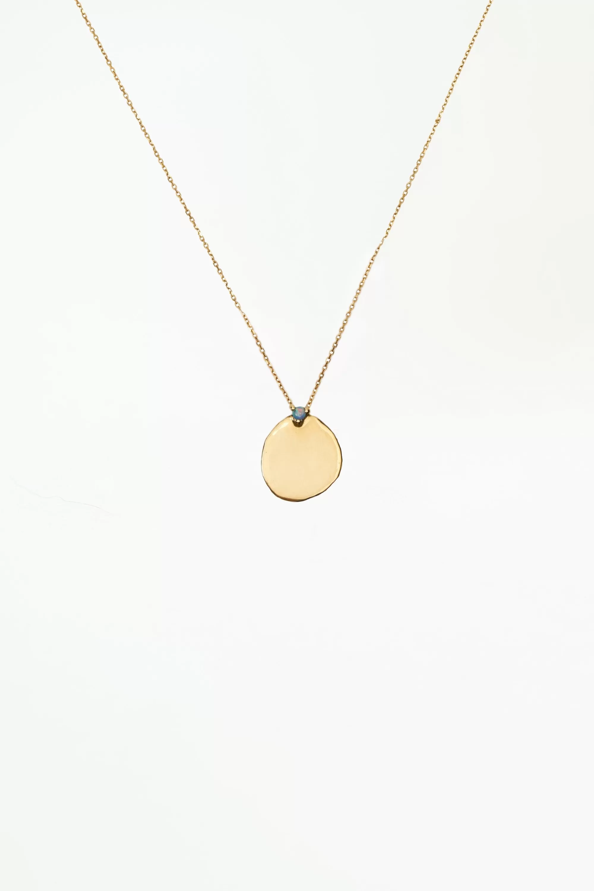Fashion Xl Disc Necklace With Opal Necklaces