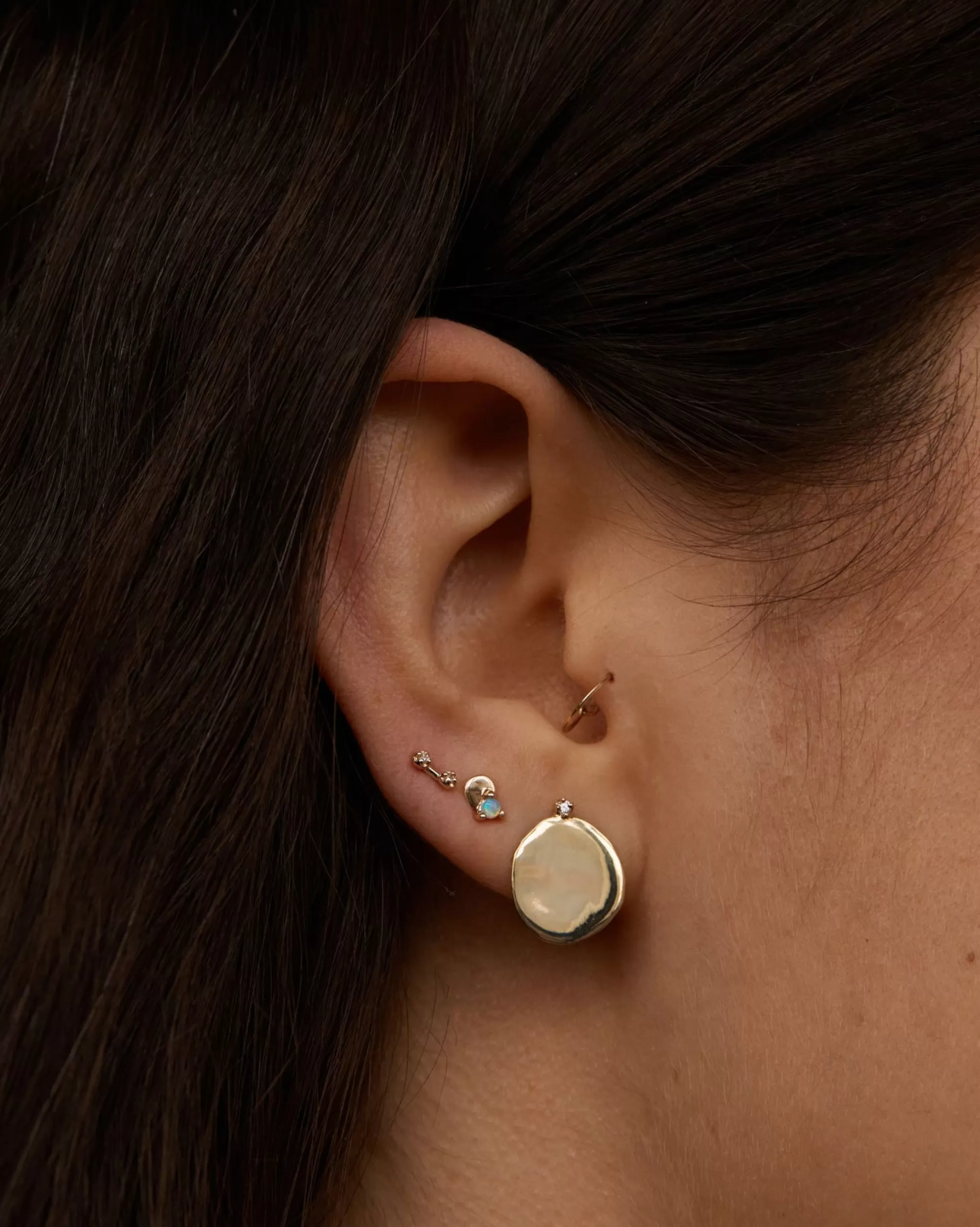 Best Xl Disc Stud With Diamond - Single Earrings